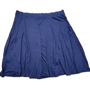 ModCloth Navy Blue Plus Size 2X Skirt‎ A-Line Circle Flounce Knit Stretch NEW